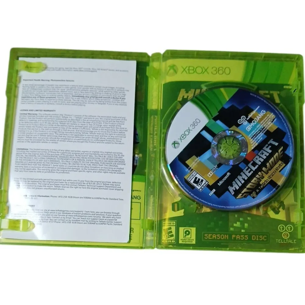 Minecraft Story Mode Season Pass Disc Xbox 360/Not‎ Tested
